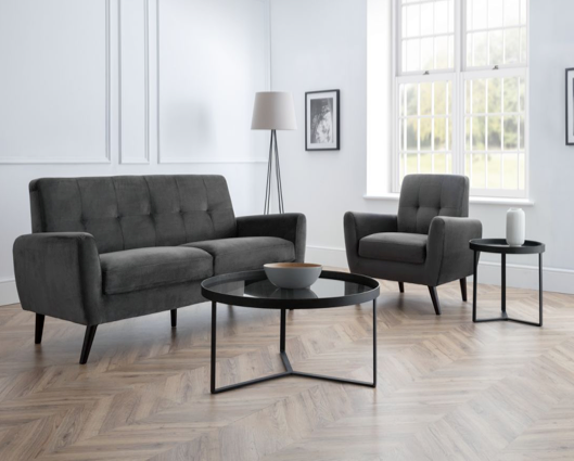 Moki 2 Seater in Dark Grey Velvet
