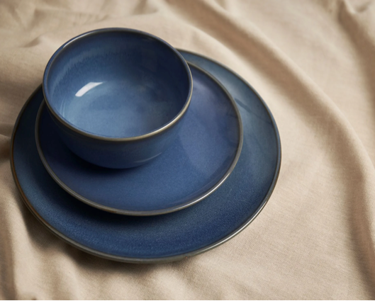 Sabichi 12 Piece Reactive Glaze Dinner Set Blue