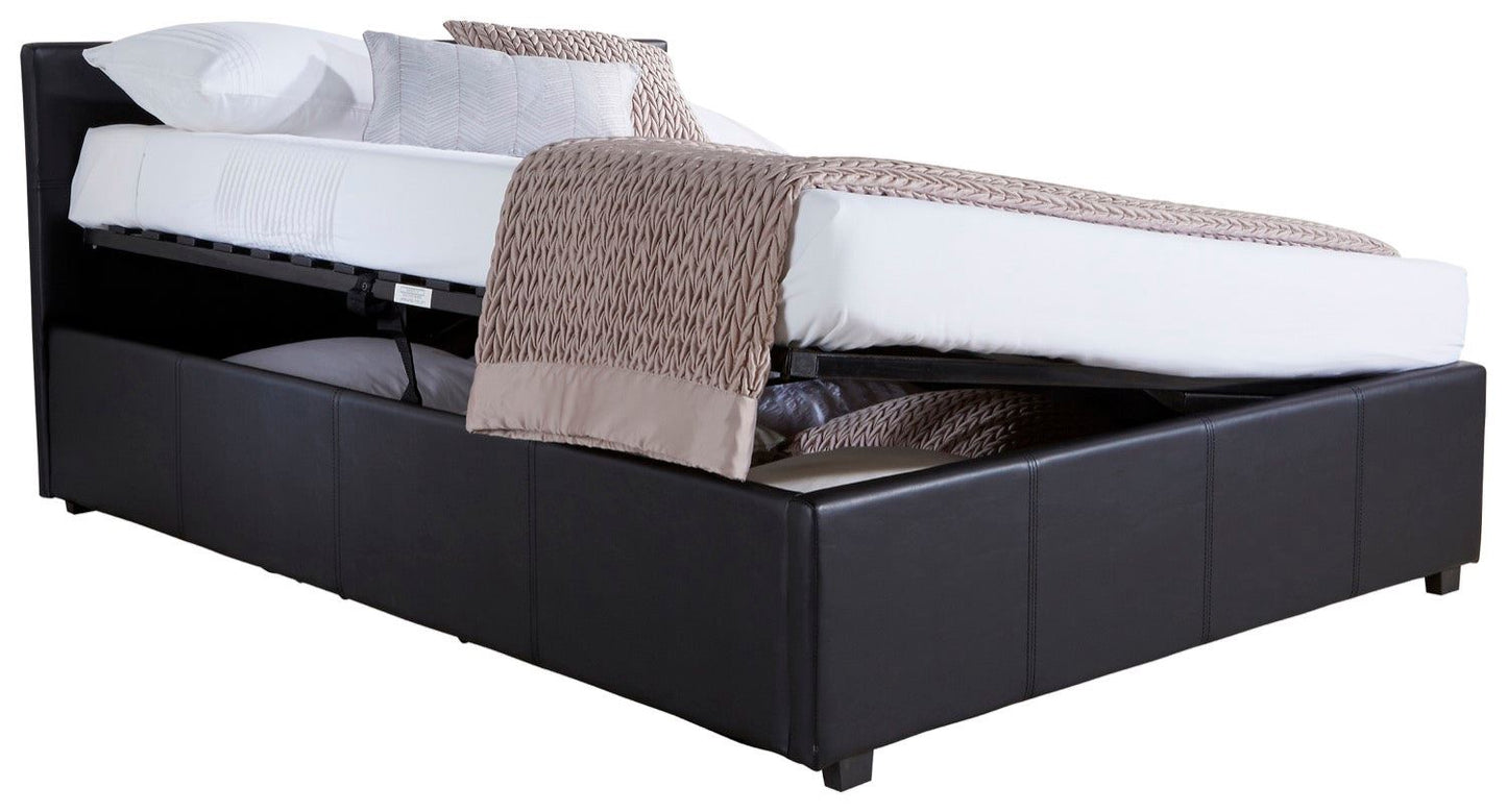 Serena Double Side Lift Ottoman Bed - Black