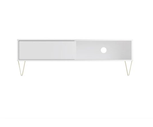 Maeve Sliding Door TV Stand- White