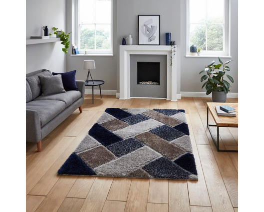 Oakley Grey/Navy - 80cm x 150cm