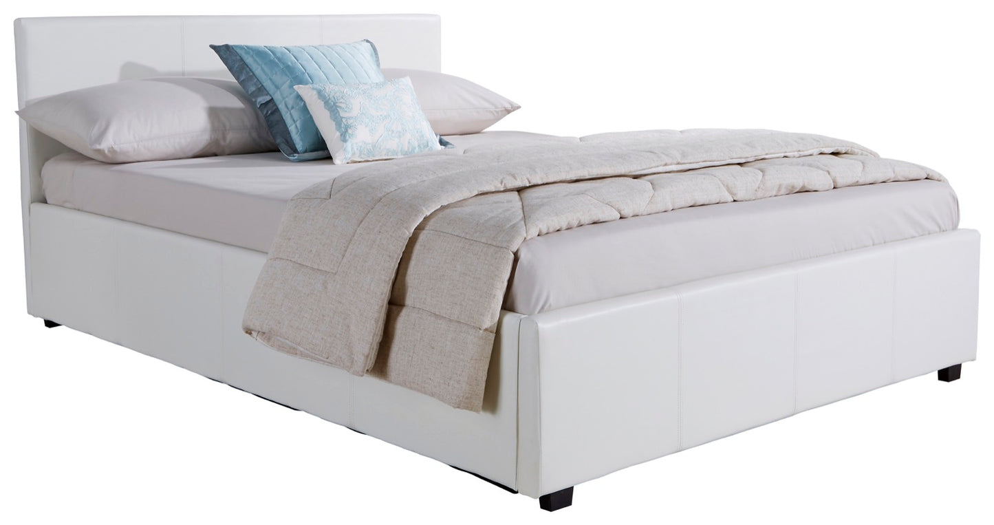 Serena Small Double Side Lift Ottoman Bed-White