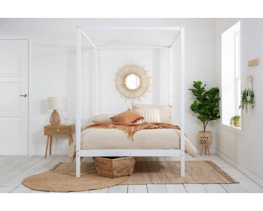 Madrid Four Poster King Bed - White