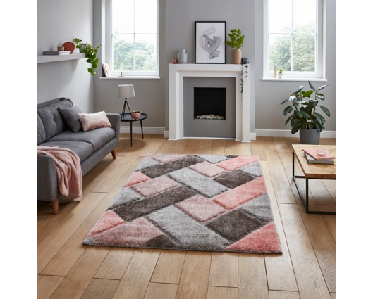 Oakley Grey/Pink - 80cm x 150cm