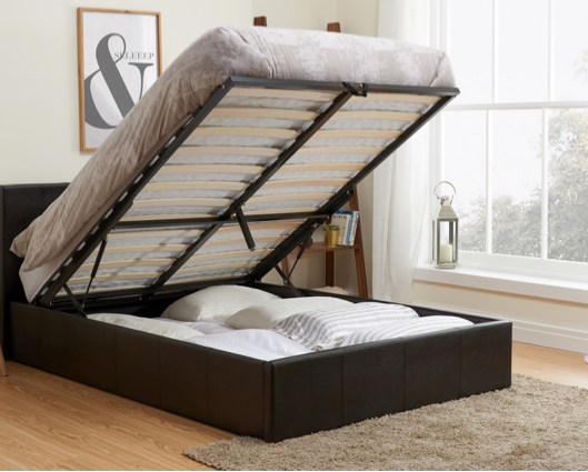 Barney Ottoman Small Double Bed - Brown