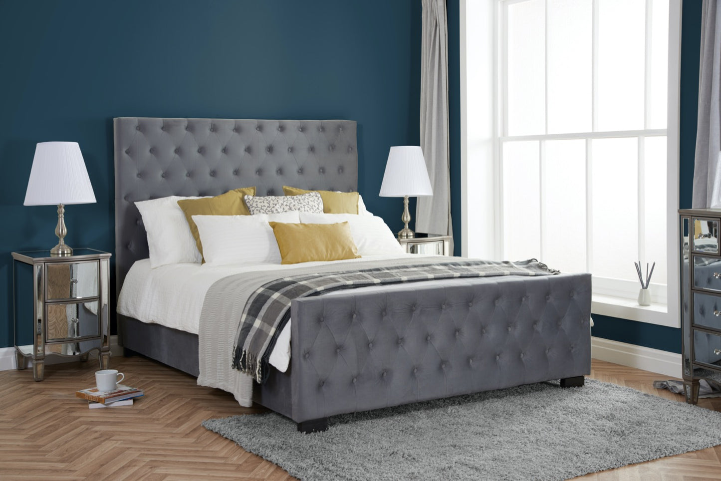 Esmeralda Super King Bed - Grey