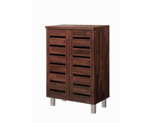 Tall 2 Door Shoe Cabinet-Dark Oak