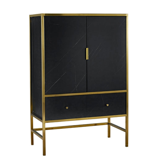 Maleia Drinks Cabinet Black