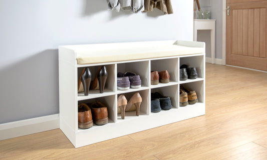 Kayleigh Shoe Bench-White