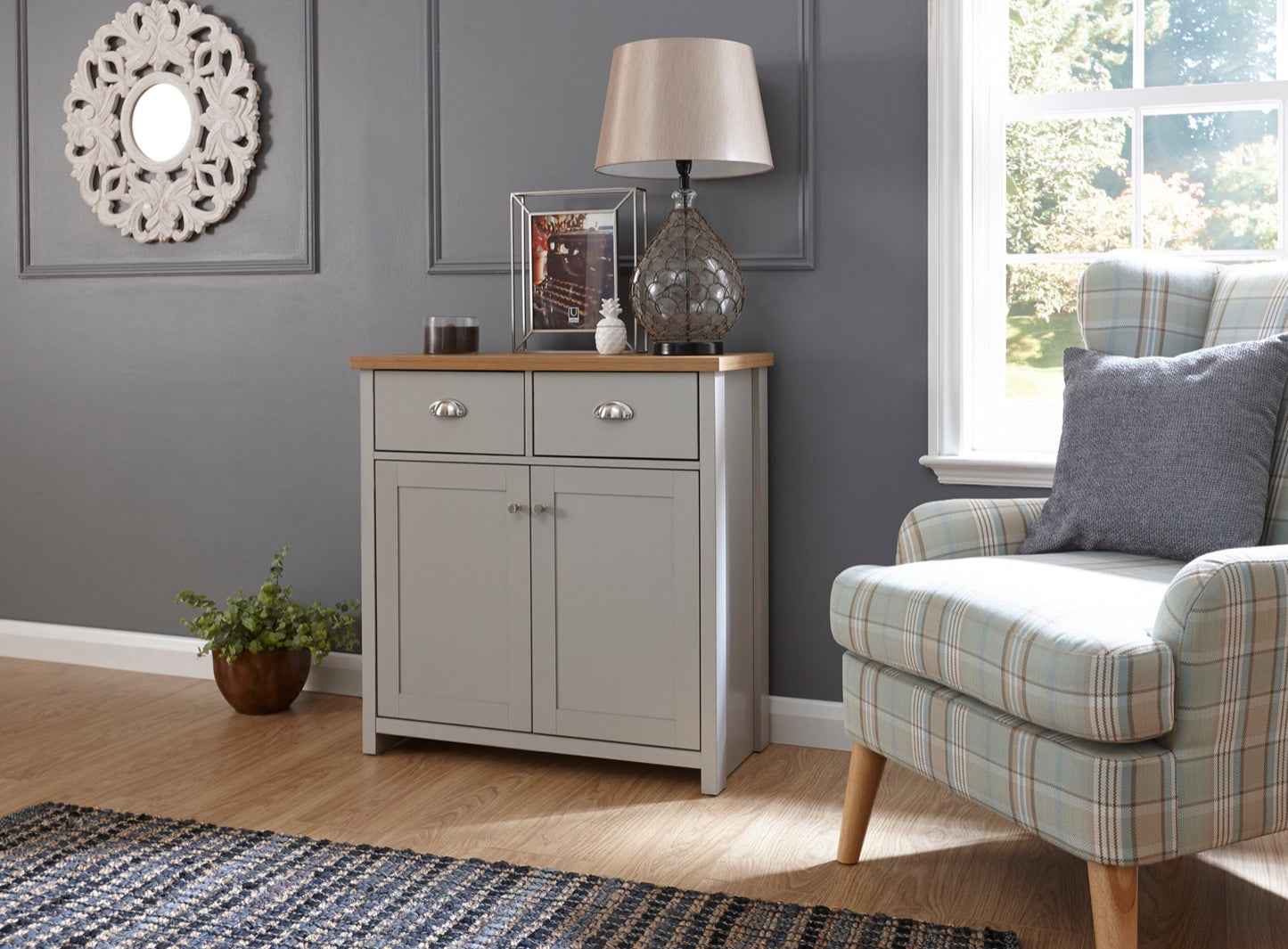 Lachlan Compact Sideboard-Grey