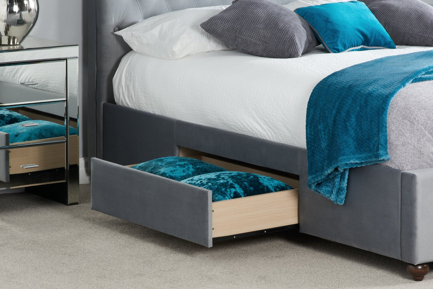 Monroe Super King Bed - Grey