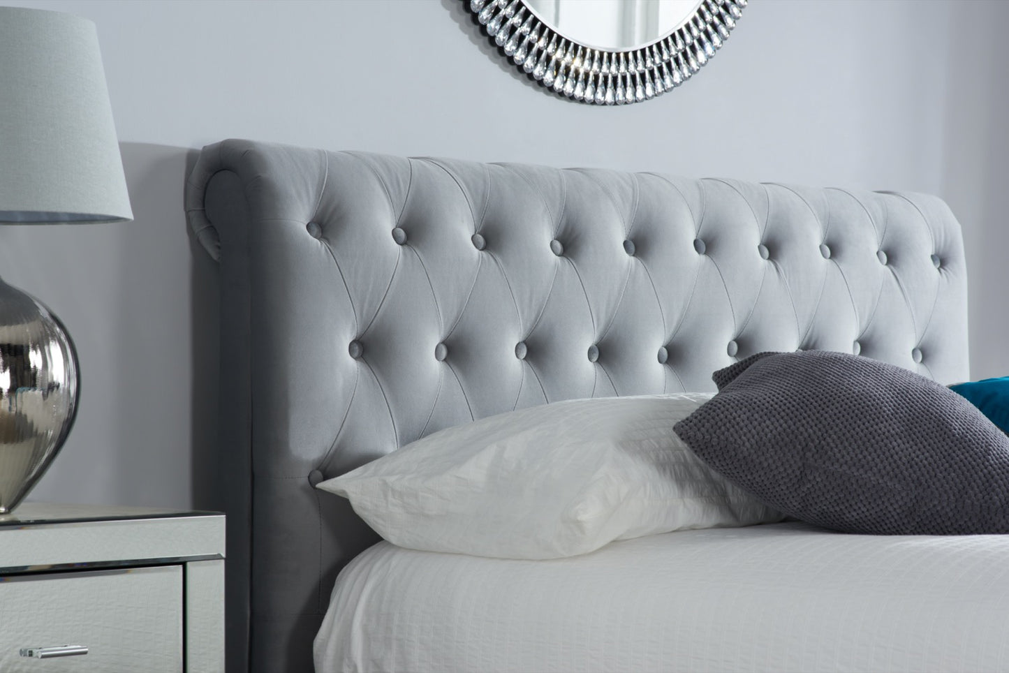 Monroe Super King Bed - Grey