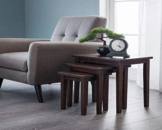 Clara Nest of Tables-Mahogany Finish