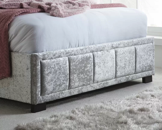 Harrison King Size Bed-Steel Crushed Velvet
