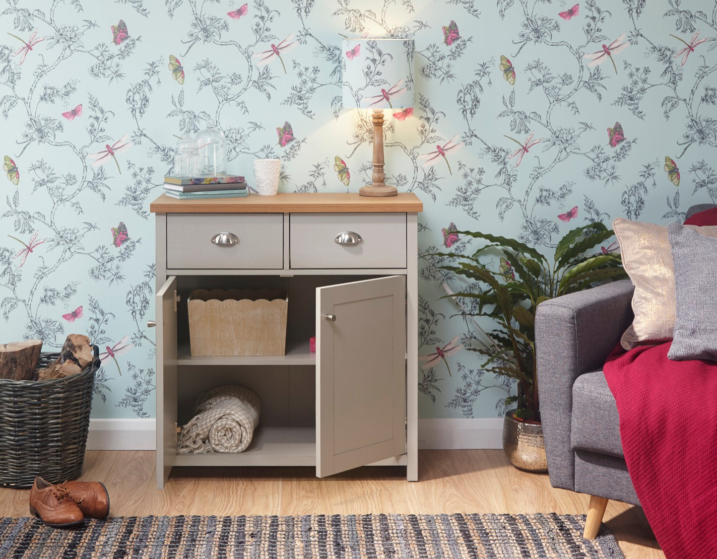 Lachlan Compact Sideboard-Grey
