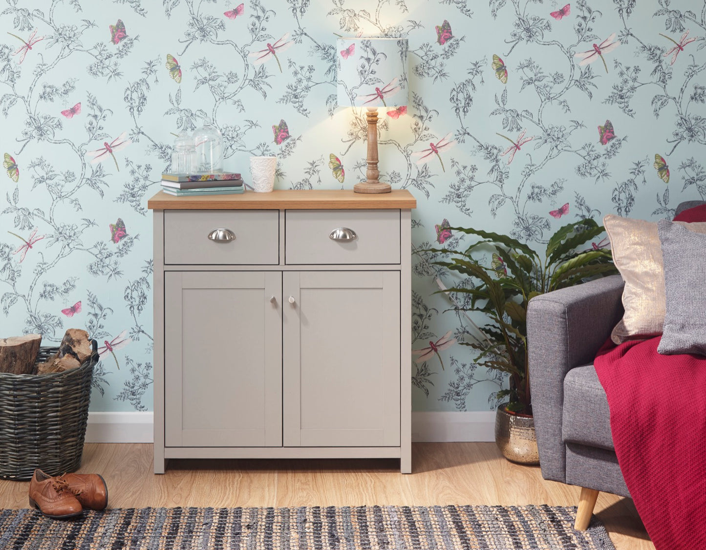Lachlan Compact Sideboard-Grey