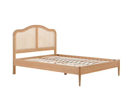 Lee King Rattan Bed - Oak