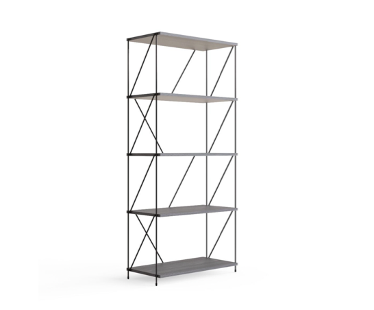 Leyla 5 Tier Shelving Unit- Grey