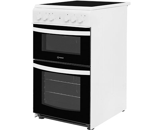 Indesit ID5V92KMW/UK 50cm Electric Double Cooker with Ceramic Hob
