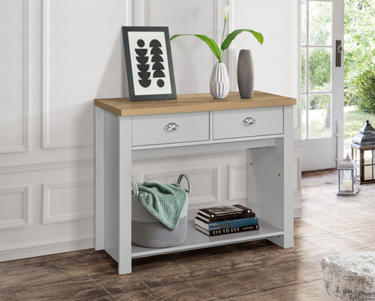 Harper 2 Drawer Console Table - Grey