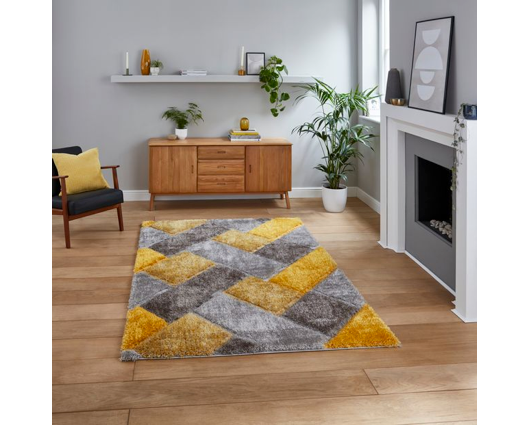 Oakley Grey/Yellow - 80cm x 150cm