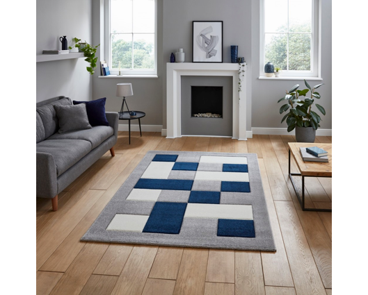 Brooke Grey/Navy - 60cm x 120cm