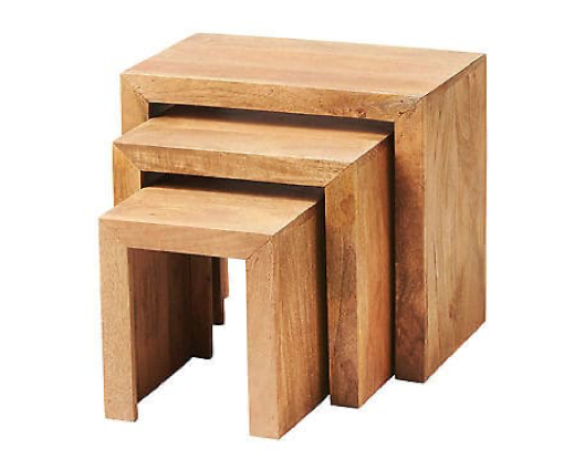 Sapeli Light Nest of 3 Tables