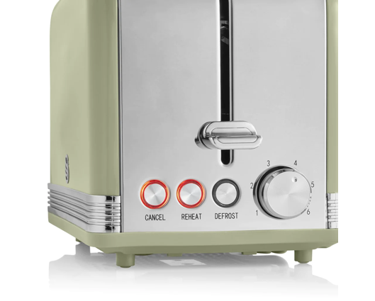 Swan Retro 2 Slice Toaster Green
