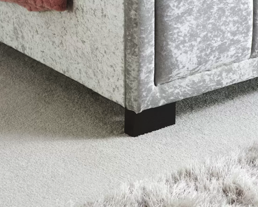 Harrison King Size Bed-Steel Crushed Velvet