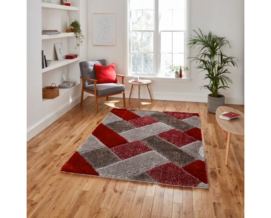 Oakley Grey/Red - 120cm x 170cm