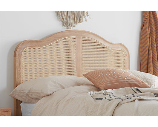 Lee King Rattan Bed - Oak