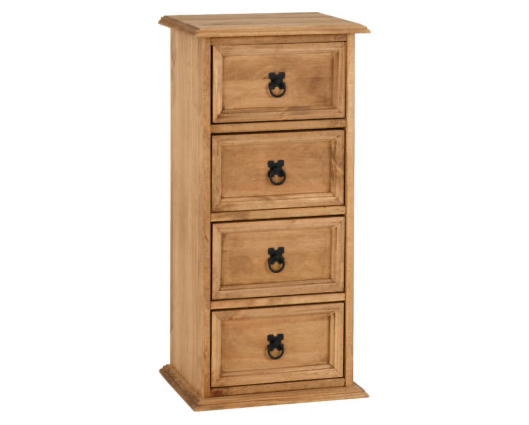 Corona 4 Drawer CD Chest - Distressed Waxed Pine