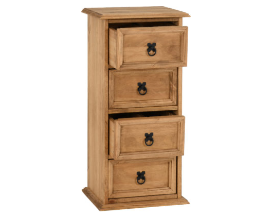 Corona 4 Drawer CD Chest - Distressed Waxed Pine