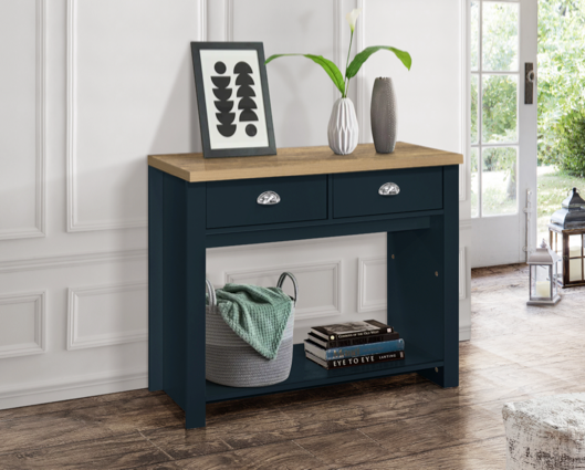 Harper 2 Drawer Console Table - Navy