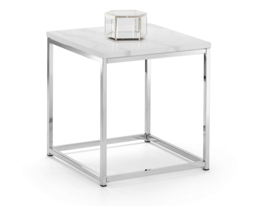 Scarlet White Marble Top Lamp Table