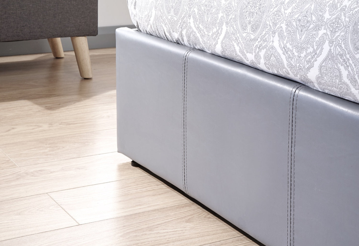 Serena Small Double Side Lift Ottoman Bed-Grey