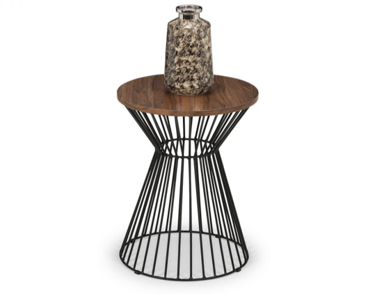 Round Wire Lamp Table - Walnut