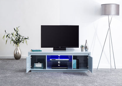 Arctic High Gloss LED Large TV Unit-Grey
