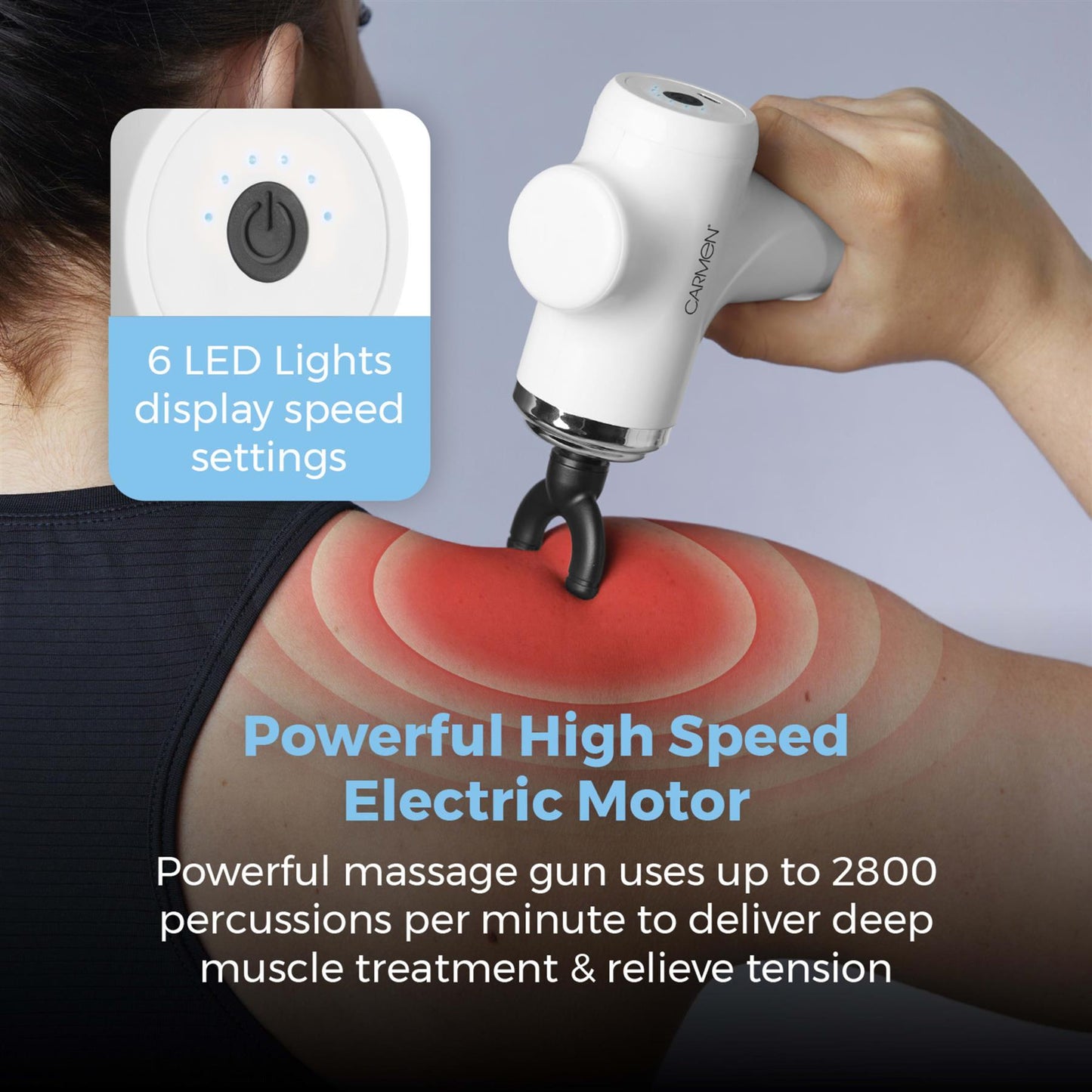 Massage Mini Portable Massage Gun with 4 Massage Heads White