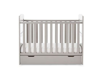 Grady Mini Cot Bed & Under Drawer - Warm Grey