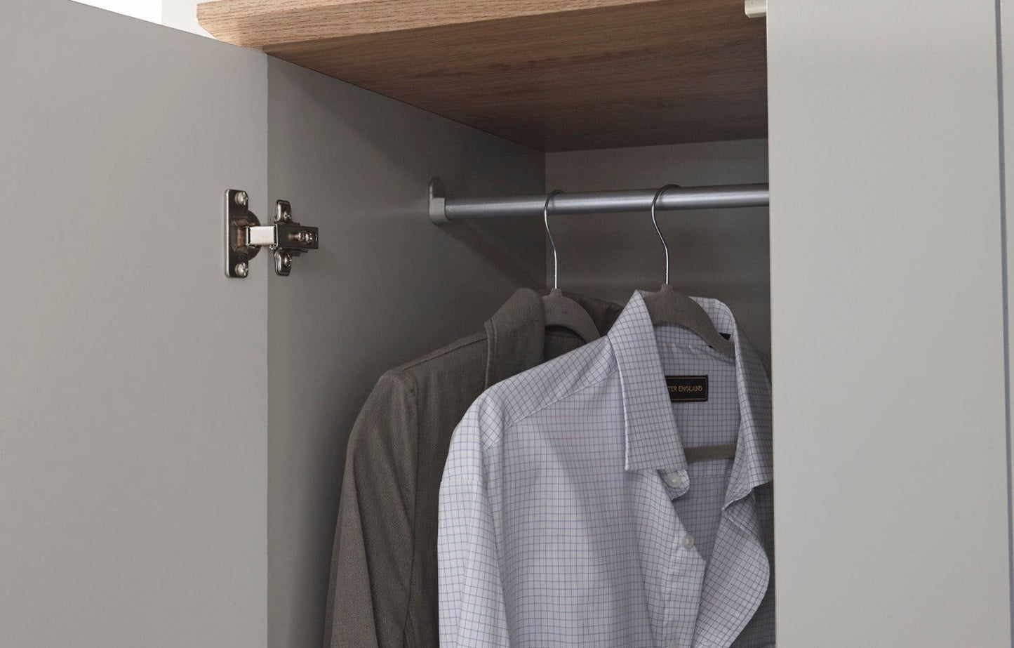 Kinsley 3 Door 3 Drawer Wardrobe-Grey