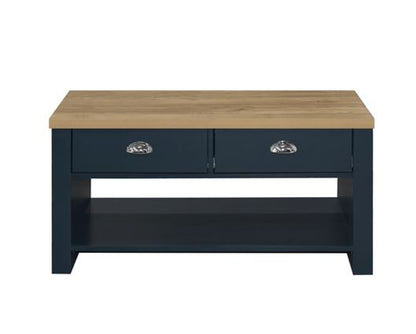 Highgate 2 Drawer Coffee Table - Navy