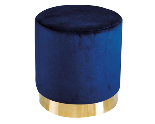 Lonnie Pouffe Royal Blue Velvet