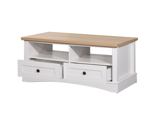 Carman Coffee Table with 2 Drawers-White