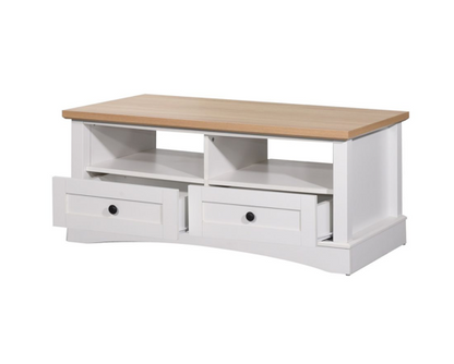 Carman Coffee Table with 2 Drawers-White
