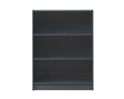 Traditional Low Wide Bookcase-Dark Grey