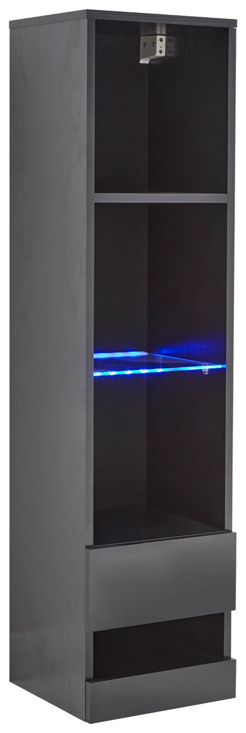 Graze Tall Shelf Unit with LED-Black
