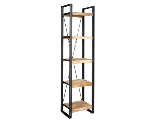 Cole Industrial Slim Open Bookcase