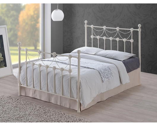 Omero King Size Bed Frame - Ivory