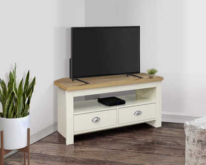 Harper Corner TV Unit - Cream